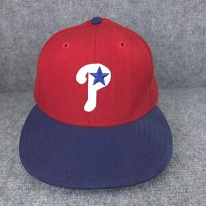 VINTAGE Philadelphia Phillies Hat Cap Wool Mens 7 5/8 Red MLB Baseball USA Made